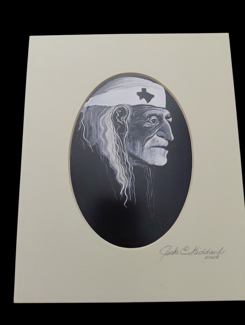 Willie Nelson Art Print by Jack E. Stiddard 5x7/8x10 Mat        ✨️PRICE FIRM✨️